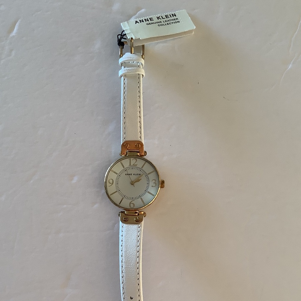 Ladies Anne Klein white leather band  watch brand  brand new